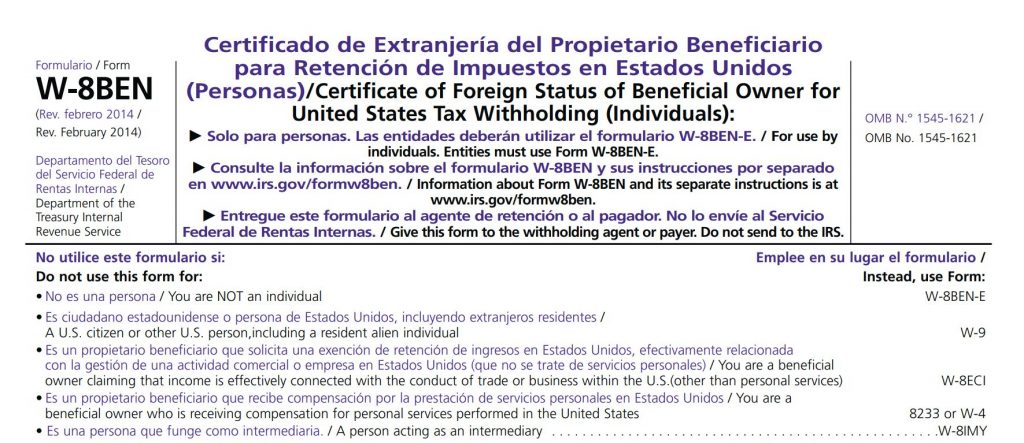 Formulario W8: legalidad en cobros desde Estados Unidos • La Vida Freelance
